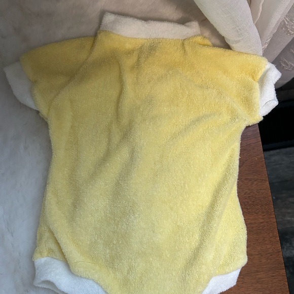 Vintage yellow and white with duck onesie bodysuit summer outfit one piece - Picture 2 of 2
